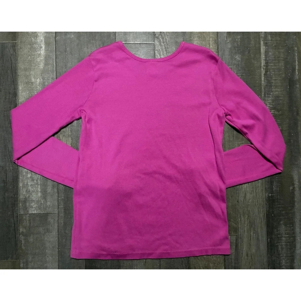 Hanna Andersson Girls Ribbed Long Sleeve Shirt Size 150 12 Magenta Pink